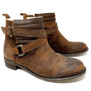 Sundance Womens Booties Distressed Lined